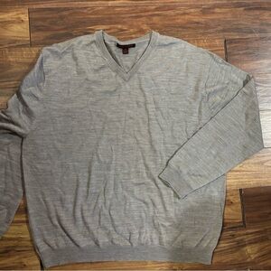 Linea uomo gray 4xl v neck soft wool blend office casual business church sweater